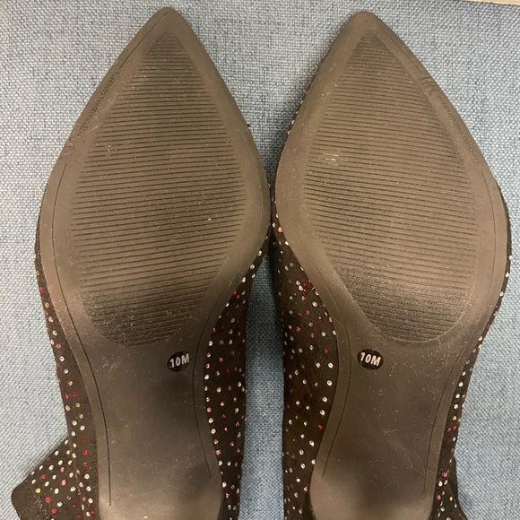 INC Black Rhinestone Padded Bray Pointed Toe Stiletto Booties size 10 - Picture 9 of 12